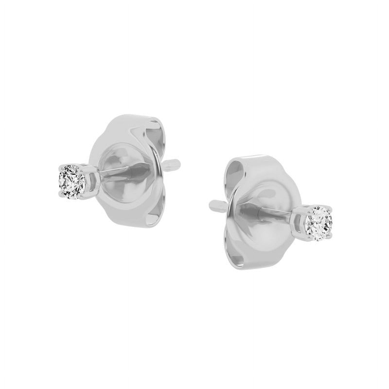 Unique Moments 0.10 Carat Lab Grown Round Diamond Stud Earrings for Women 10K White Gold