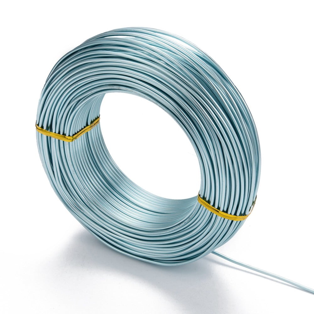 Anodized Aluminum Wire Bendable Metal Craft Wire Flexible Craft Wire for Beading Jewelry Craft Making Pale Turquoise 12 Gauge 2.0mm 55m/500g
