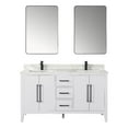 thumbnail image 2 of Laurel 60" Wood Vanity in White Calacatta White Quartz Top with Mirror, 2 of 13