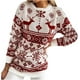 thumbnail image 1 of Suéter navideño de cuello alto para mujer, suéter de punto con estampado de alce, jersey informal de manga larga, tops de invierno, 1 of 5
