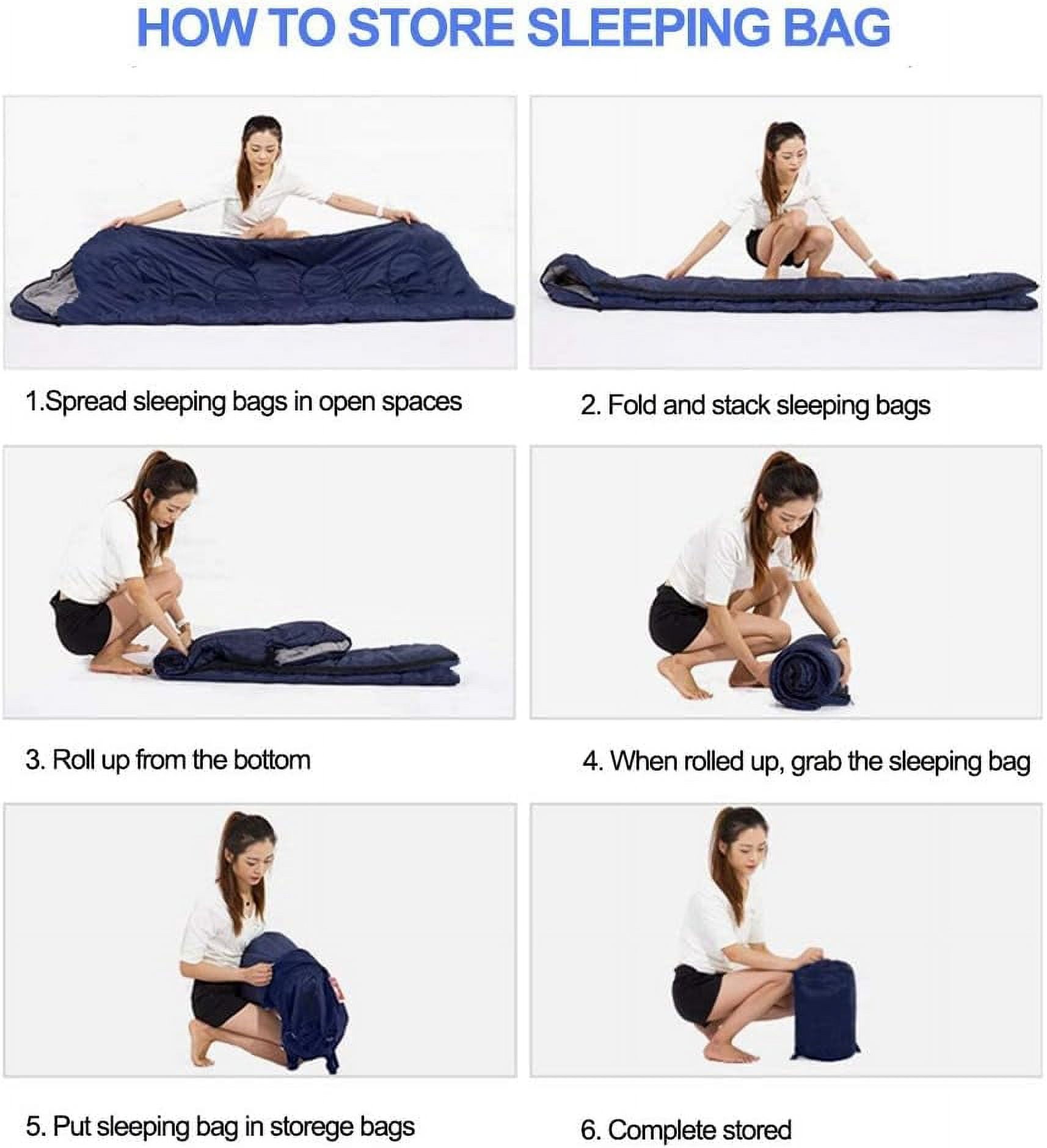 Sleeping Bag, Lightweight Spring/Summer Weather Sleep Bags for Kids Adults Girls Women, Microfiber Filled 15-25 Degree for Backpacking/Hiking/Camping/Mountaineering with Compression Sack