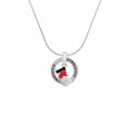 thumbnail image 2 of Delight Jewelry Silvertone I Love Volleyball - Red Heart Gymnastics Ring Charm Necklace, 18", 2 of 4