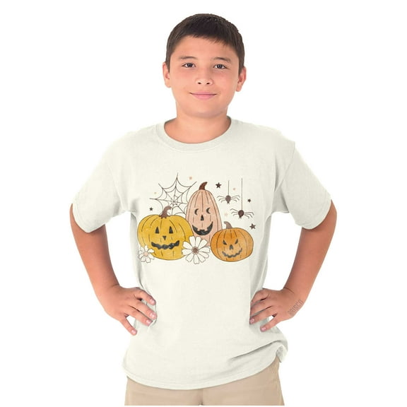 Vintage Halloween Jack-o-Lanterns Crewneck T Shirts Boy Girl Teen Brisco Brands XS