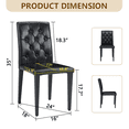 thumbnail image 3 of Tcbosik 2 Pack Dining Chairs, Upholstered Mid-Century Modern Kitchen Chair, PU Leather Armless Side Chair with Metal Legs for Living Room, Bedroom, Black, 3 of 10