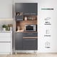 thumbnail image 3 of Alacena Rack de Cocina con 6 Puertas y 1 Cajón Color Blanco Estantes para Microondas, Café y Trastes negro, 3 of 8