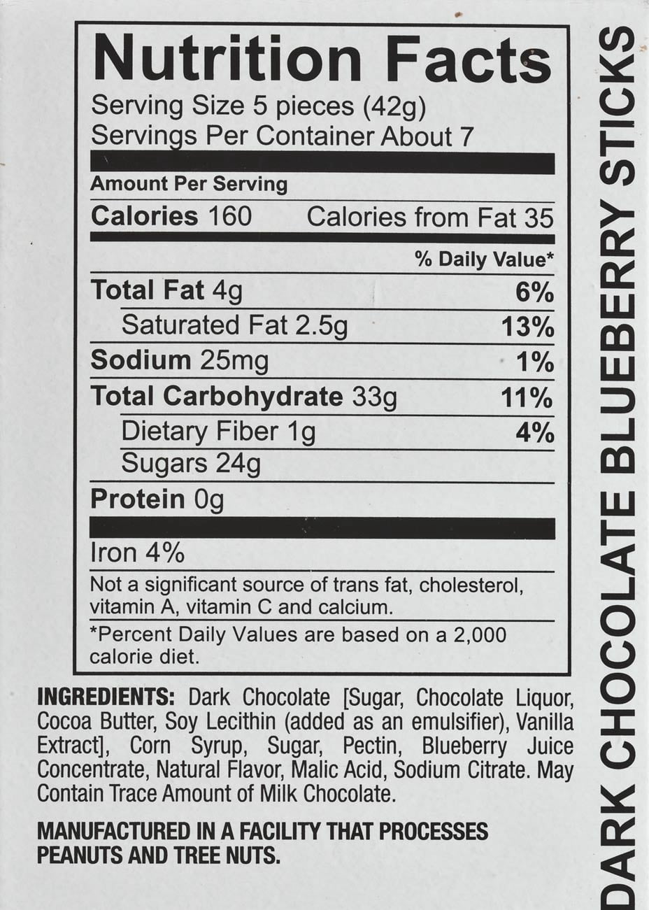 (2 pack) 10 oz. Rich Dark Chocolate Sticks, Blueberry
