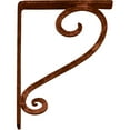 thumbnail image 6 of Ekena Millwork 1 1/2"W x 7 1/2"D x 10"H Edwards Wrought Iron Bracket, (Single center brace), Antiqued Copper, 6 of 10