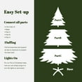 thumbnail image 4 of LuxenHome 7.5Ft Pre-Lit Green and Flocked Slim Artificial Christmas Tree with Metal Stand, 4 of 9