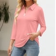 thumbnail image 4 of YEJIMAN White V Neck T Shirts For Women, cotton-like Oversized Tshirts For Women, Women's 3/4 Sleeve Tops V Neck Button Shirts Casual Basic Tees Blouse, 4 of 6