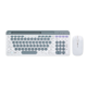 thumbnail image 3 of Teclado y ratón inalámbricos Bluetooth con teclas redondas, aptos para tabletas y portátiles, color blanco, 3 of 8