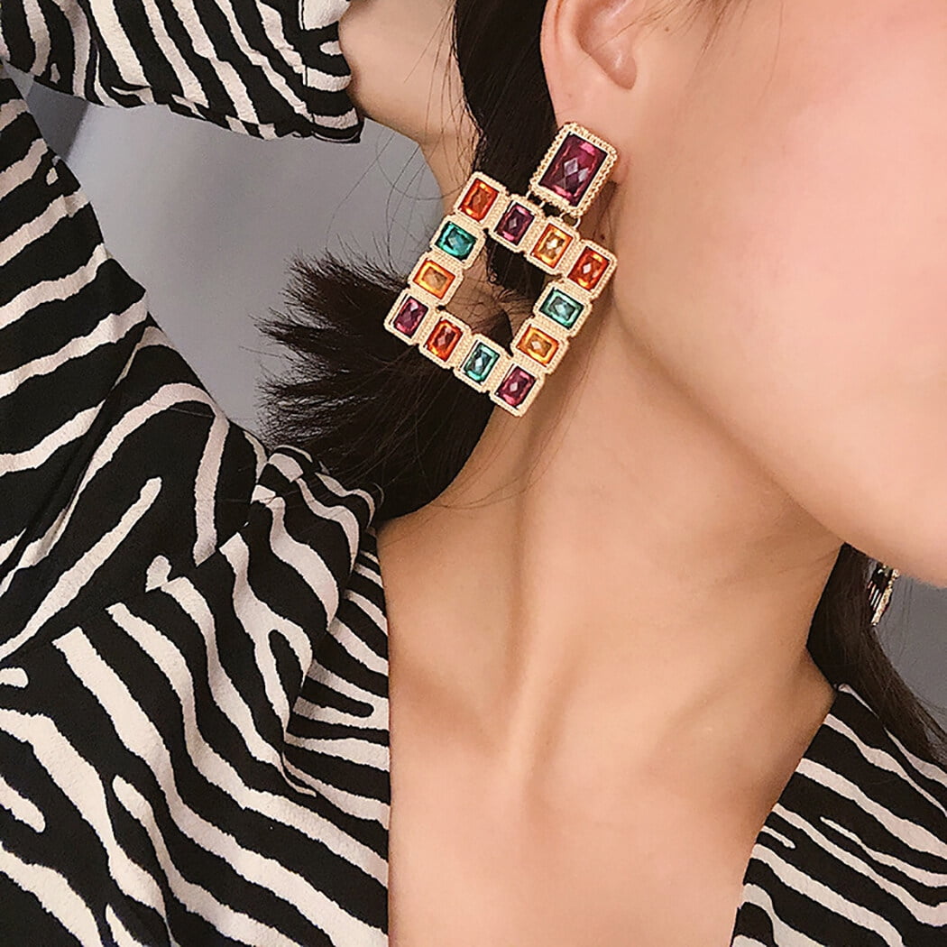 Fake crystal earrings best sale