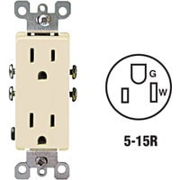 Leviton Decora Duplex Outlet - 15A 125V, Ivory - 1 Pack