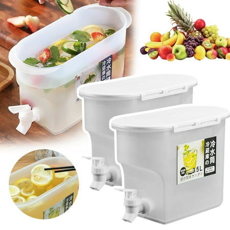 

Lloopyting 2X Cold Water Jug Clearance！ Cold Water Kettle With Faucet White Cereal Containers Storage Kitchen Decor Kitchen Essentials Kitchen Gadgets Kitchen Utensils Kitchen Accessories