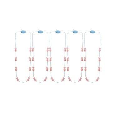 Way to Celebrate Easter Pink Bunny Light-up Necklace Set, 5 Pieces