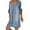 A Light Blue, variant on Elainilye Fashion Long Dresses for Women Casual V-Neck Solid Dresses Summer Short Sleeve Pullover Dress,Gray