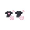 thumbnail image 2 of BemeyourBBs Weatern Baby Girls Clothes Newborn Baby Girl Cowgirl Outfit Boots Hat Print Short Sleeve Tassele T-shirt with Shorts Set Headband Cute Infant Baby Girl Summer Outfit, 2 of 9