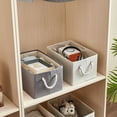 thumbnail image 2 of 4 Pack Storage Cubes Foldable Decorative Baskets Fabric Storage Bins Storage Box with Cotton Rope Handles Cube Organizer Bins Storage Containers for Living Room (Grey), 2 of 6
