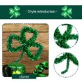 thumbnail image 4 of Aunavey 3 Pack St. Patrick’s Day Green Tinsel Shamrock Wreath Wire Garland LED Leprechaun Hat for Irish Party Favor Home Wall Decorations, 4 of 8