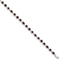 thumbnail image 2 of Sterling Silver Rhodium Plated Garnet Bracelet (7 X 6) Made In Thailand qx585ga, 2 of 5