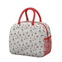Womens White Christmas Gnome and Light Pattern Lunch Box for Work,Insulated Lunch Bag for Women,Loncheras Para Mujer,Leakproof Adult Lunch Bag for Work,Beach,Travel,Picnic,Camping