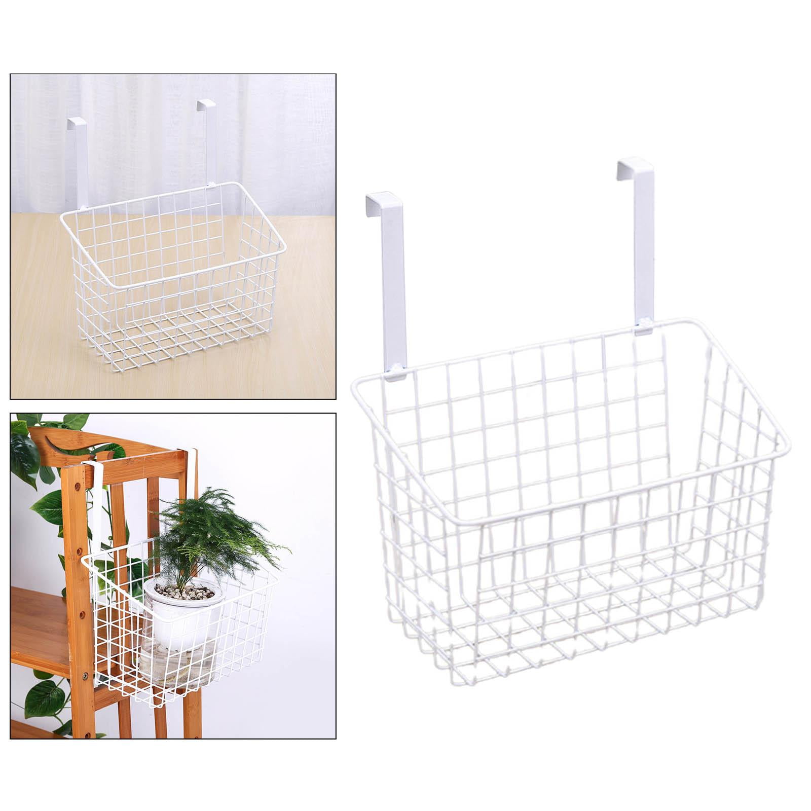 Over Cabinet Door Organizer with Hooks under Sink Door Organizer for Bathroom, White