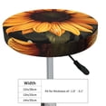 thumbnail image 4 of Naloa Sunflower Floral Butterfly Round Bar Stool Cushion Cover 12-14 inch, Fits Kitchen, Office, Restaurant Chairs - {sizeName}12 inch, 4 of 7