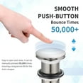 thumbnail image 3 of HEATGENE Bathroom Sink Drain Brushed, Pop Up Drain without Overflow, Pop Up Drain Stopper for Bathroom Sink, Bathroom Sink Drain Stopper Pop Up, Fits 1-1/2" Opening with a 1-1/4" Tailpiece, 3 of 7