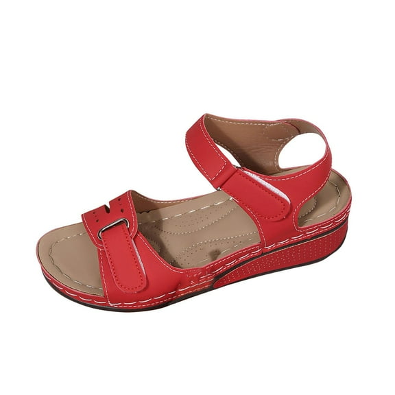 Stylish Women's Sandals for Summer Casual Use Open Toe Wedge Design with Comfortable Ankle Strap Ideal for Women's Fashion Casual Summer New Style Solid Color Fish Mouth Thick Bottom Wedge Sandals
