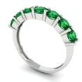 thumbnail image 2 of 1.19 ctw Wedding Band for Women - 14K White Gold Simulated Emerald Stackable Eternity Ring, 2 of 6