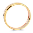 thumbnail image 2 of Wellingsale Mens Solid 14k 3 Tri Color White Yellow and Rose / Pink Gold Polished Diamond Cut Wedding Ring Band - Size 10, 2 of 5