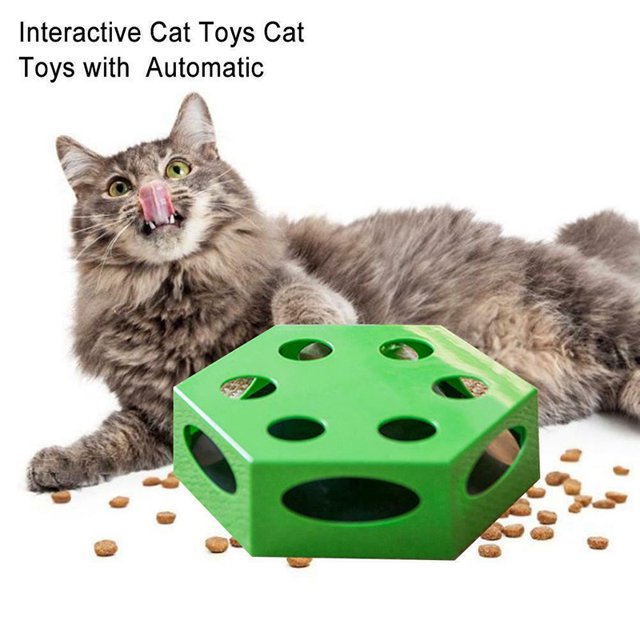 IKemiter Pet Cat Kitten Toys Automatic Ball Random Rotating Anti-slip for Entertainment Play