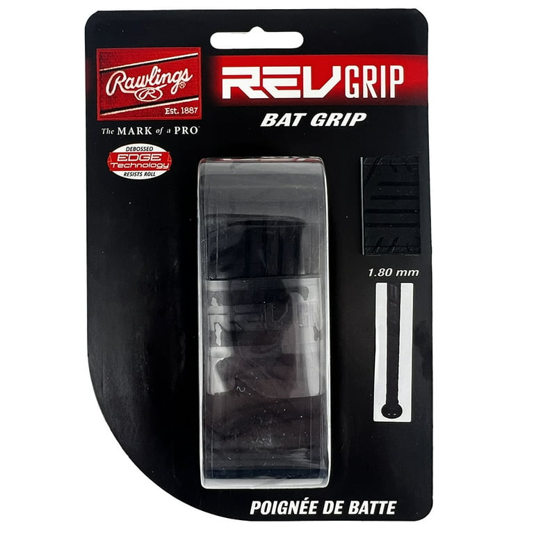 Rawlings⑥ RB3119 軟式バットブラック 85cm 780g Rawlings RevGrip Baseball Bat Grip 1.80mm Black for Control