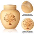 thumbnail image 3 of Small Urns for Human Ashes Keepsake Set of 1,Mini Urns for Ashes Made of Bamboo with Tree of Life Pattern Engraved,Mini Cremation Urn for Human Pet Ashes,Hold Ashes Up to 6.1 Cubic Inches, 3 of 7