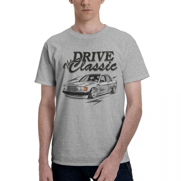 Camisetas de algodón con cuello redondo para hombre y mujer camisa de manga corta con estampado de coche clásico modelo W201 190E talla grande