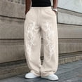 thumbnail image 4 of Havenx Gothic Graphic Joggers for Men Elastic Waist Drawstring Sweatpant with Pockets Wide Leg Joggers Athletic Relaxed Fit Punk Hip Hop Streetwear,Complexion S, 4 of 4