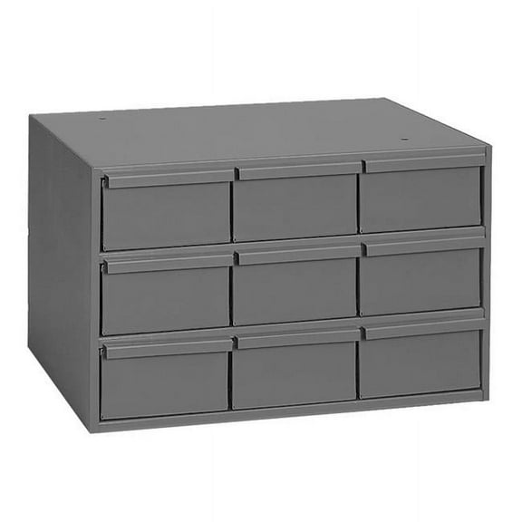 11.63 in. Steel 9 Drawer Vertical Cabinet for Small Part Storage, Gray