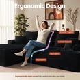 thumbnail image 4 of Ovios Corduroy L-Shaped Sectional Sofa with Chaise, No Assembly Required, Modular Comfy Couch, Black(Left Facing Chaise), 4 of 9