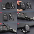 thumbnail image 4 of Car Carbon Fiber Smart Key Case Fob Cover Keychain Holder for Grand Compass Journey Charger, 4 of 5