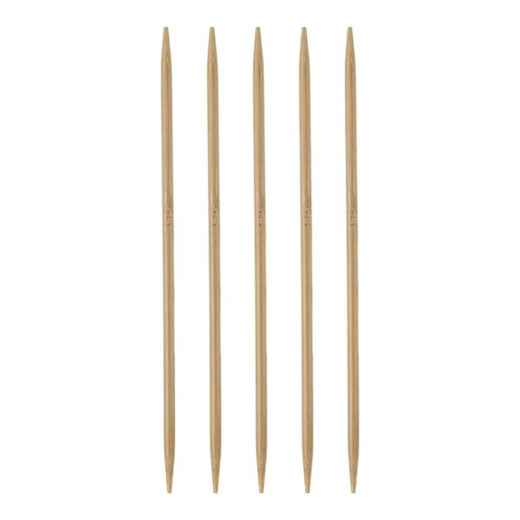 Uxcell 5Pcs Bamboo Knitting Needles Double Pointed Size US 5 Carbonized 6 inch Straight for Handmade Creative DIY