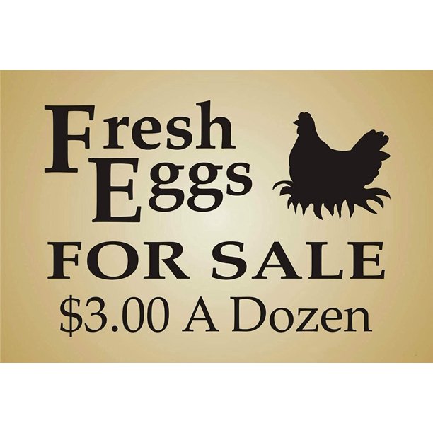 Farm Fresh Eggs for Sale Retro Metal Tin Sign, Hen Nest Eggs Offer Chic