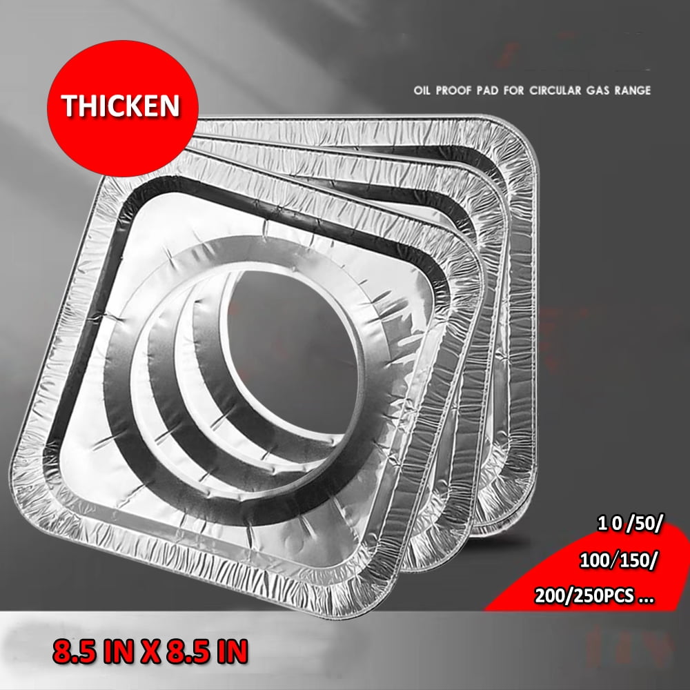 Gas Burner Gasket (100 Packs) 8.5 Inch Disposable Aluminum Foil Square