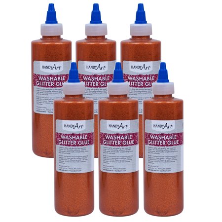 UPC: 0194629105090 | Handy Art�� Washable Glitter Glue  8 oz.  Orange  Pack of 6