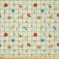 thumbnail image 2 of Ambesonne Floral Fabric by the Yard Microfiber, Flowers Buds and Leaves Art, 1 Yard, Scarlet and Pale Olive Green, 2 of 2
