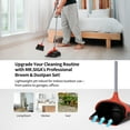 thumbnail image 3 of MR.SIGA Broom and Dustpan Set with Long Handle, Stand Upright Broom with Dustpan Combo for Floor Cleaning, Lightweight Sweeping Set for Indoor and Outdoor Use, 51.7"(131 cm) Long Handle, Black & Red, 3 of 8