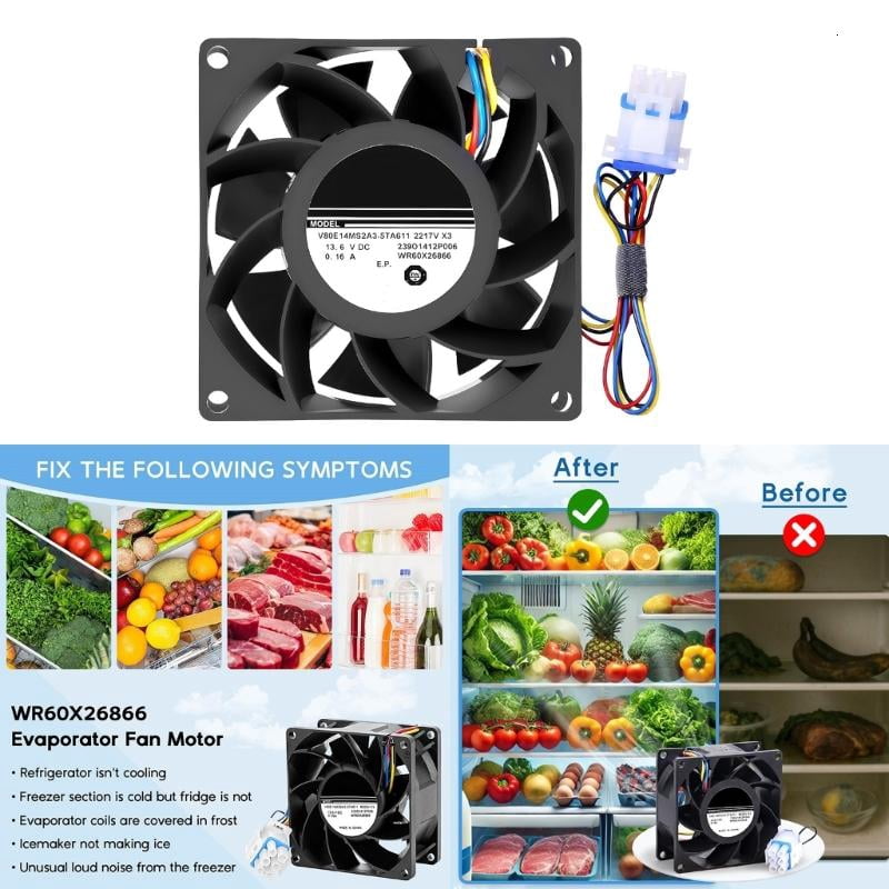 ANXPTIME Heavy Duty 13.6V 0.16A WR60X26866 Evaporator Fan Motor Replacement Part