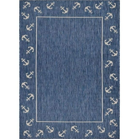 5 x 7 ft. Navy Anchor Indoor & Outdoor Area Rug