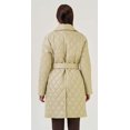 thumbnail image 3 of CoCopeaunt Women Fashion Mid-length Long Down Coat Warm Winter Fall Loose Thicken Down Coat Lightweight Vintage Coat with Belt, 3 of 4