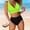 Green, variant on Women's Summer Period‑Friendly Solid V‑Neck Cross Back Tie Bikini 2‑Piece Set High Cut Bottom Beach Outfit Wine XXL