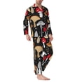 thumbnail image 2 of Lsque Various Mushrooms Pattern Long Sleeve Pajama Set for Men - Soft 2-Piece Sleepwear and Loungewear Set with Pockets, Comfy Nightwear-Large, 2 of 7