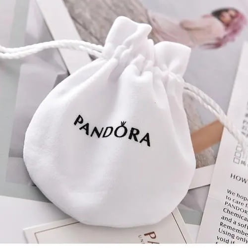 Pandora Original Caja De Embalaje Pulsera Collar Anillo Charm Bolso de franela La bolsa de asas Joyería Accesorios